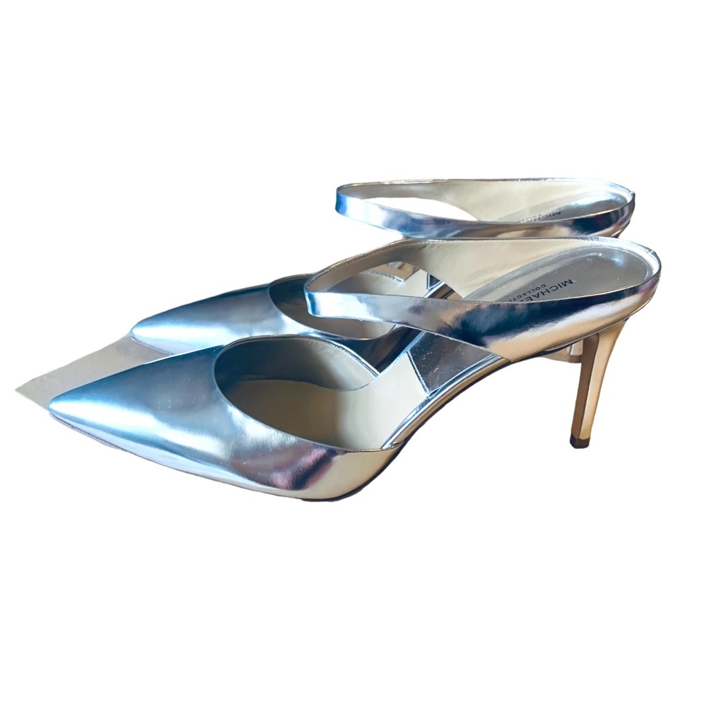 Michael Kors Collection Helene Runway Metallic Silver Pointed-toe Mule